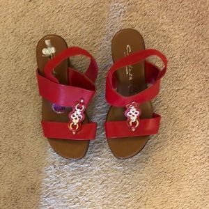 Red man made material sandals sz 6/12 W